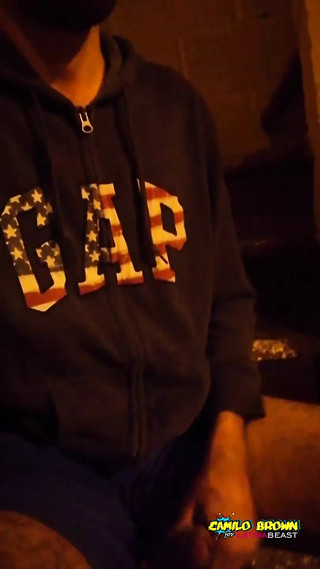 Young Latino Jerking His Big Uncut Cock In Public Through His Sport Pants