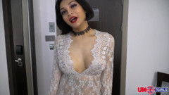Busty Anglo-Asian chick cums hard