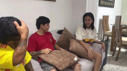 My best friend sad with jealousy while I fucked his horny wife hard after losing the bet on the Colombia – Portugal match