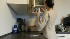 Toy Found! Satisfied Without Restraint in the Kitchen!