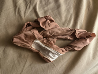 Bronze silky cum filled nurses panties