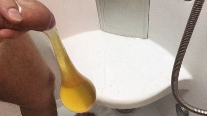 Huge piss in condom