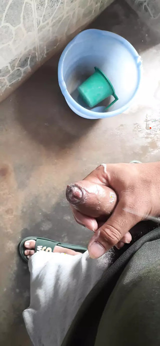 bathroom walls hit by my cum handjob pornvideo