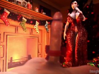 Tifa Give a Titty Fuck To A Giant Cock As a Christmas Present