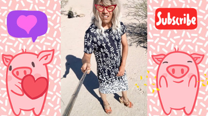 cute trans with thong dress and heels walks in public thumbnail