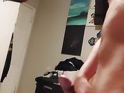 Big and hard with precum on my cock