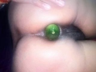 Sister-in-law fucked cucumber by putting it in her ass