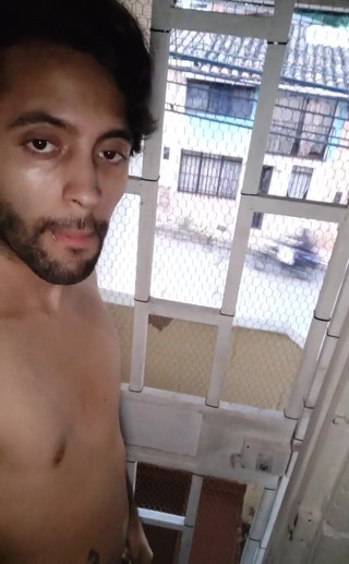 Taking care of my morning wood at my front door