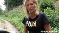 Euro babe gets nailed on the car