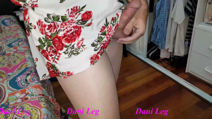 Dani Leg Big Load on Tan Pantyhose