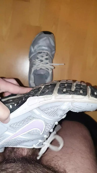 Her Nike Sneakers Well Treated (cummed)