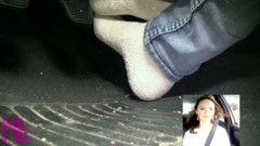 Pedal Pumping and Driving Just in White Terry Socks