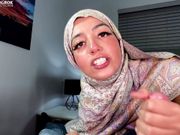 Hijabi Aaliyah shows off her lingerie and gets a massive facial
