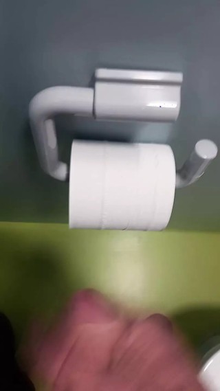 Womens toilet restroom Hotel cumshot on toilet roll