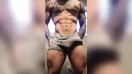 Jakipz Flexing And Showing Off His Big Cock In Grey Underwear