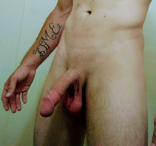Stroking my big cock until I unload