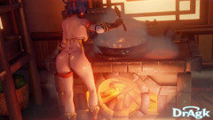 Timeskip Xiangling Gets Fucked in Her Own Kitchen Genshin Impact 3D Animation Hilichurl Alt Version