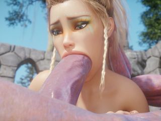 3D Animation BlowJob for Monster