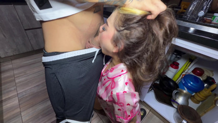 The Hottest Moment: My Best Friend Fucking My Best Friend in the Kitchen While I Was Talking Alone