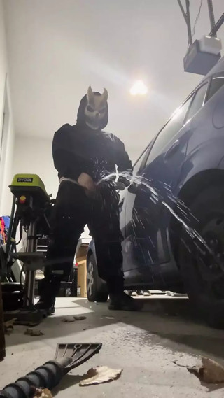 demon finishes pissing after a long car ride